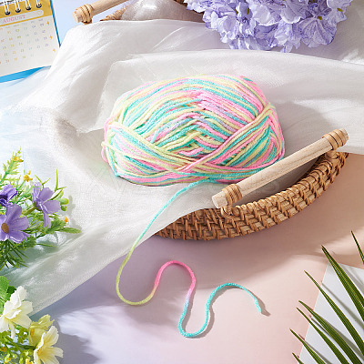 Light Gradient Segment Dyed Polyester Yarn DIY-TADJ0002-005F-1