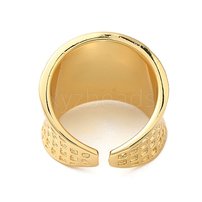 Tartan Brass Wide Open Cuff Rings for Women RJEW-A046-11G-1