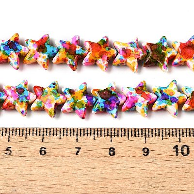 Spray Painted Synthetic Turquoise Beads Strands UNKW-T001-11D-1