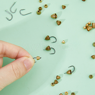 50Pcs 5 Styles Brass Cord Ends KK-FH0008-21-1