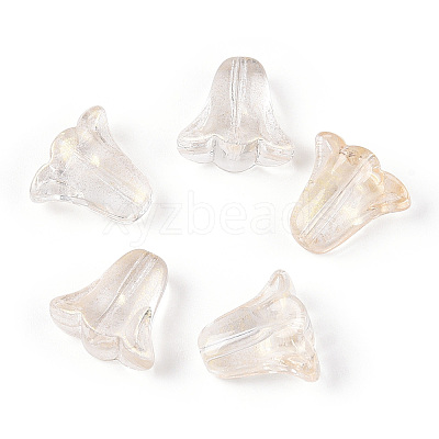 Spray Painted Transparent Glass Beads GLAA-D006-20A-1