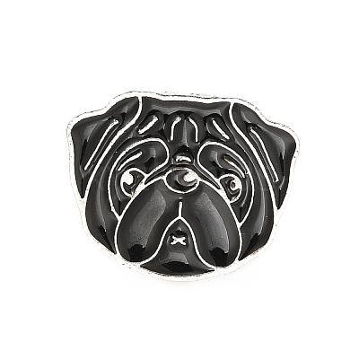 Dog Enamel Pin with Brass Butterfly Clutches JEWB-A006-03I-1