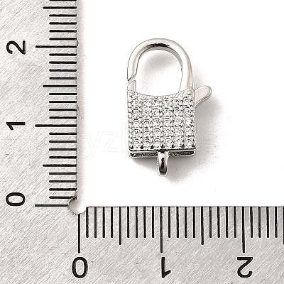 Brass Micro Pave Clear Cubic Zirconia Lobster Claw Clasps KK-A266-24C-P-1