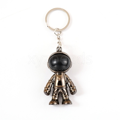 Plastic Astronaut Keychains KEYC-WH0024-02B-1