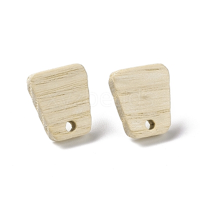 Ash Wood Stud Earring Findings EJEW-N017-011A-1