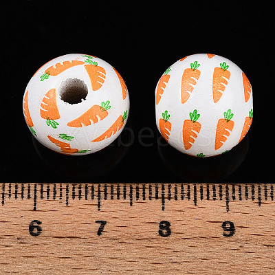 Easter Theme Printed Wood Beads WOOD-T032-22B-1