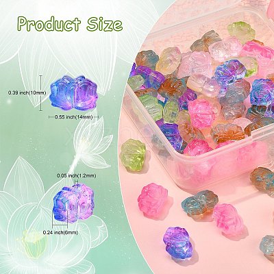 70Pcs 7 Colors Two Tone Glass Beads GLAA-CJ0001-78-1