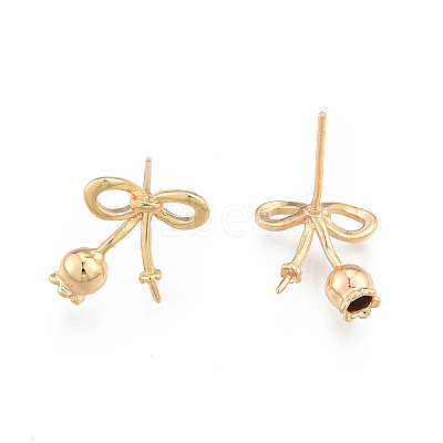 Brass Stud Earring Findings KK-N216-538-1