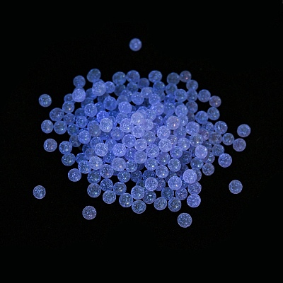 Luminous Glow in the Dark Transparent Glass Round Beads GLAA-F124-B01-1