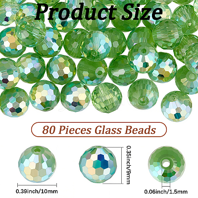 80Pcs AB Color Plated Glass Beads EGLA-PA0001-41C-1