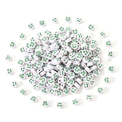 White Opaque Acrylic Beads MACR-YW0001-20F-1