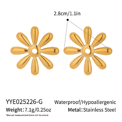 Stainless Steel Flower Stud Earrings CZ4982-1-1
