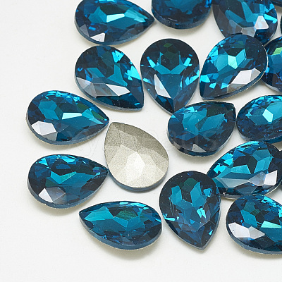 Pointed Back Glass Rhinestone Cabochons RGLA-T081-10x14mm-14-1