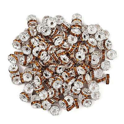 Brass Rhinestone Spacer Beads X-RB-A014-Z8mm-17S-1