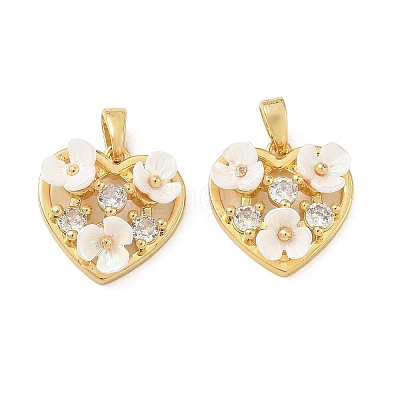 Brass Micro Pave Clear Cubic Zirconia Pendants CU-CBA8C34-06G-03-1
