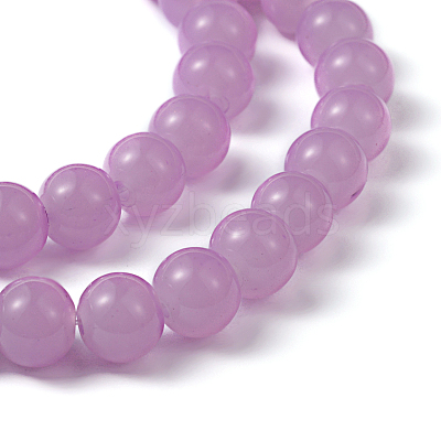 Imitation Jade Glass Beads Strands DGLA-S076-8mm-22-1