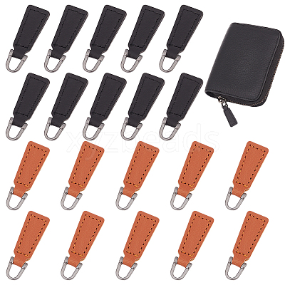 20Pcs 2 Colors PU Leather Zipper Puller FIND-GO0002-92-1