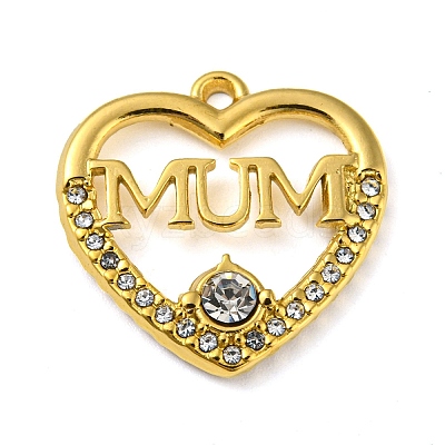 Ion Plating(IP) Real 18K Gold Plated 304 Stainless Steel Rhinestone Pendants STAS-P341-08G-01-1