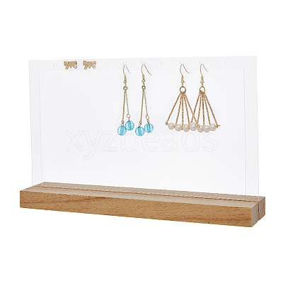 1 Set 10-Hole Vertical Transparent Acrylic Earring Display Stands ODIS-FH0001-16-1