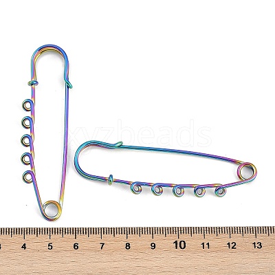 Ion Plating(IP) 304 Stainless Steel Safety Pins Brooch Findings STAS-K252-05C-RC-1
