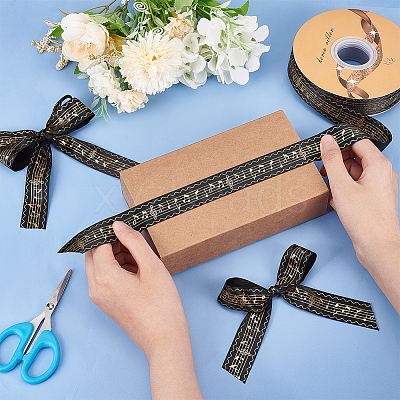 Single Face Hot Stamping Polyester Satin Ribbon SRIB-WH0001-02B-1
