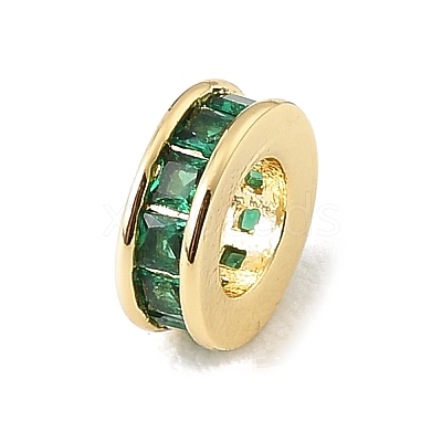 Brass Pave Cubic Zirconia European Beads CU-CBA389D-03G-02-1