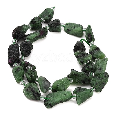 Raw Rough Natural Ruby in Zoisite Beads Strands GG-CBA0B77-A14-01-1