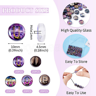 100Pcs 5 Styles Transparent Electroplated UV Plating Glass Beads GLAA-TA0003-19D-1