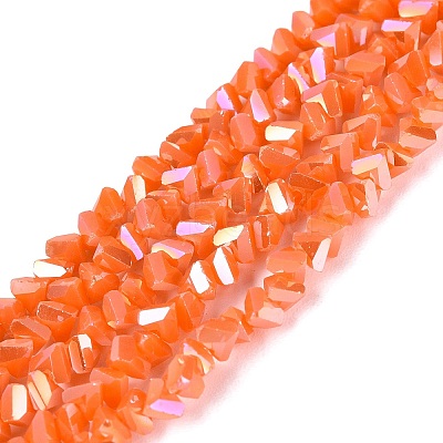 Electroplate Opaque Glass Beads Strands EGLA-Q139-01A-C08-1