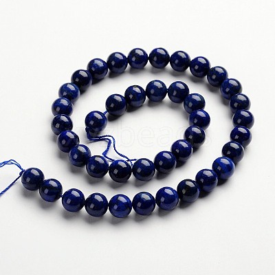 Round Dyed & Natural Lapis Lazuli Gemstone Bead Strands G-J333-05-10mm-1