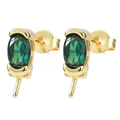 Brass Micro Pave Cubic Zirconia Earring Findings KK-D226-10G-03-1