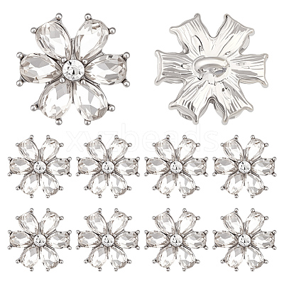 10Pcs 1-Hole Alloy Shank Buttons BUTT-MA0001-10B-1
