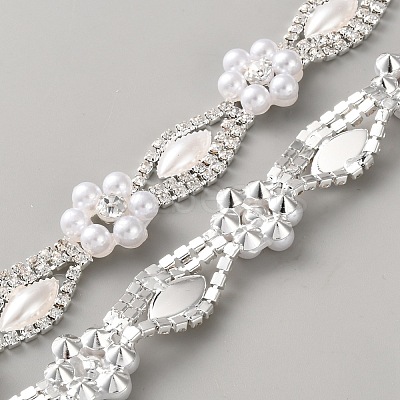 Alloy Rhinestone Link Chains LCHA-WH20001-01S-1