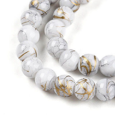 Baking Paint Glass Beads Strands DGLA-N003-6mm-B01-1