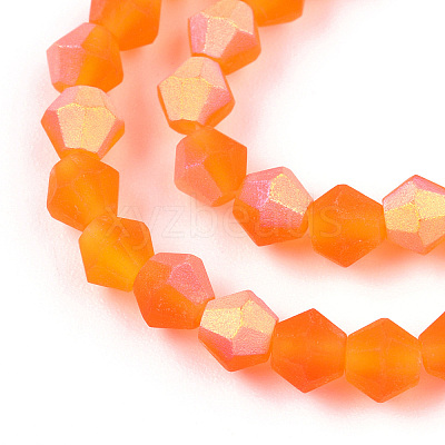 Imitate Austrian Crystal Bicone Frosted Glass Beads Strands EGLA-A039-T6mm-MB11-1