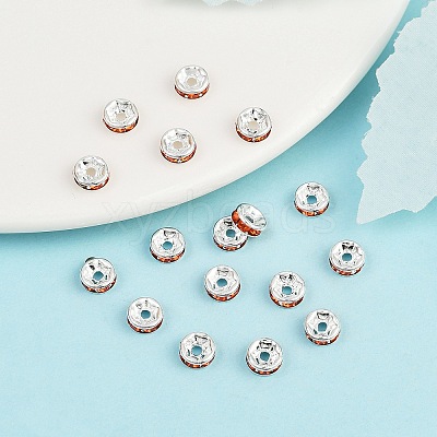 Brass Grade A Rhinestone Spacer Beads RB-A014-Z6mm-20S-1