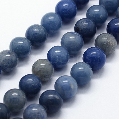 Dyed & Heated Natural Blue Aventurine Beads Strands X-G-I199-24-4mm-1
