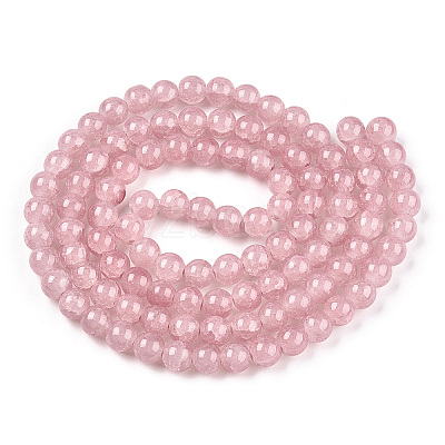 Baking Paint Crackle Glass Bead Strands DGLA-Q023-8mm-YS7-1