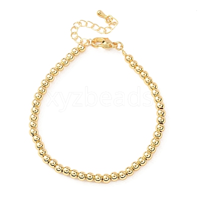 Round Brass Beaded Bracelets for Women BJEW-H640-04B-G-1