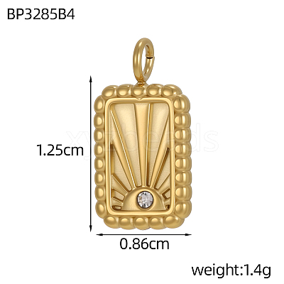 304 Stainless Steel Pave Cubic Zirconia Charms CU-OY001-25G-1