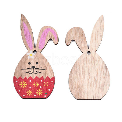 Single-Sided Printed Wood Big Pendants WOOD-N005-89-A03-1
