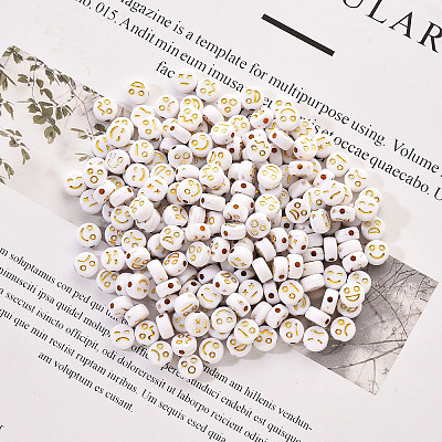 Opaque White Acrylic Beads MACR-YW0001-21B-1