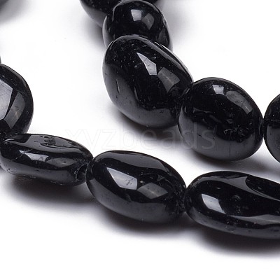 Natural Black Tourmaline Beads Strands G-L493-51-1