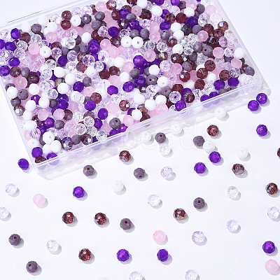 7 Strands 7 Styles Electroplate Glass Beads Strands EGLA-YW0003-94D-1
