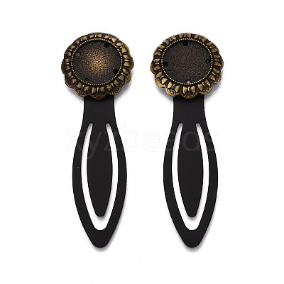 Alloy & Iron Bookmark Cabochon Settings PALLOY-N184-03AB-1