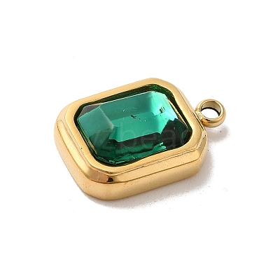 High Polished 304 Stainless Steel Glass Pendants STAS-L022-062G-04-1