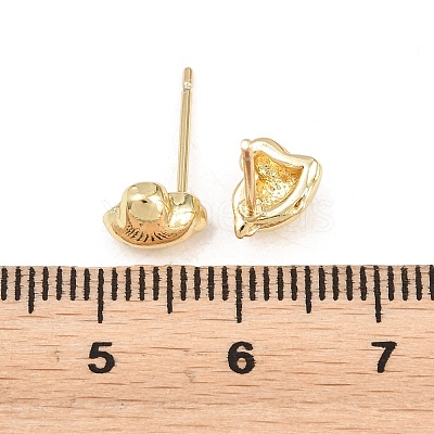 Brass Stud Earrings EJEW-P346-01E-G-1