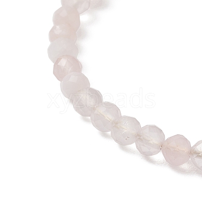 Natural Rose Quartz Beaded Cuff Bangles BJEW-JB13326-03-1