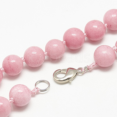 Natural Jade Beaded Necklaces NJEW-S405-22-1