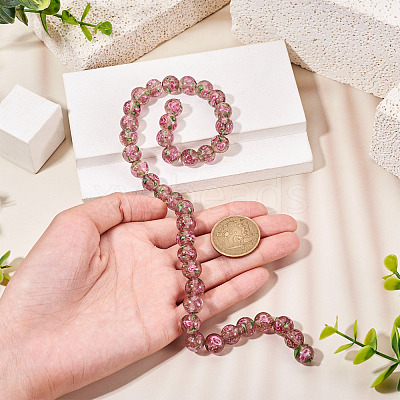 1 Strand Handmade Glod Sand Lampwork Beads Strands LAMP-TA0002-09B-1